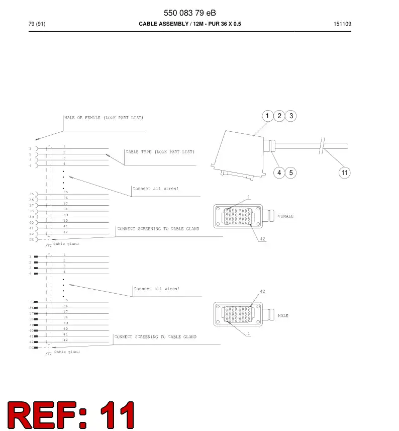 88737269c 887 372 69c CABLE, APANTALLADO - Sandvik Technical Drawing