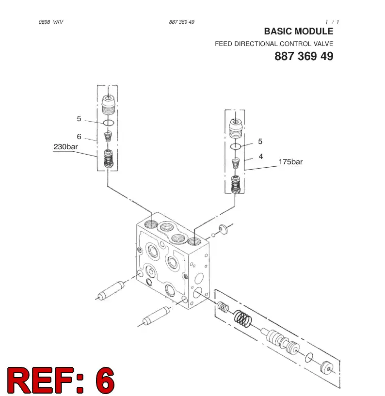 88745149 887 451 49 SHOCK AND ANTI-CAVIATION VALVE ASSY 230bar INCL.PART 25 - Sandvik Technical Drawing