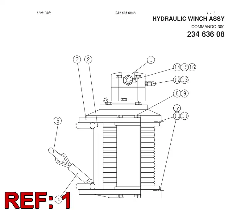 88750799 887 507 99 HYDR.WINCH - Sandvik Technical Drawing