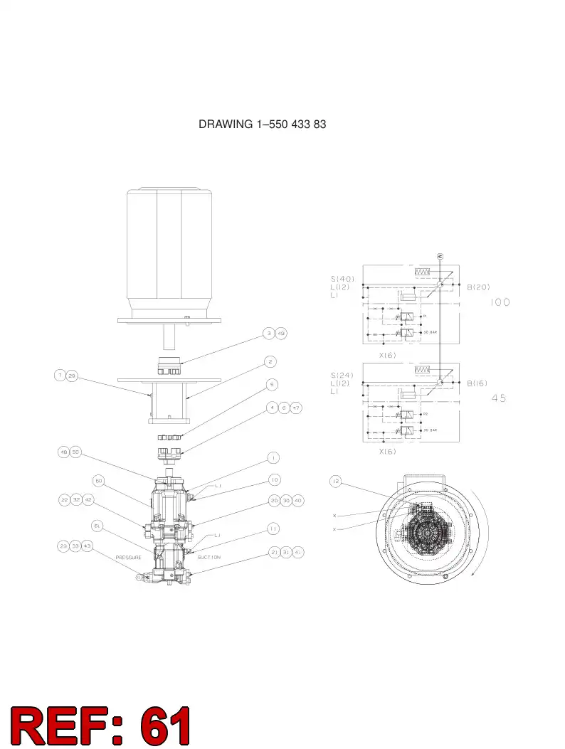 88752689 887 526 89 AXIAL PISTON PUMP - Sandvik Technical Drawing