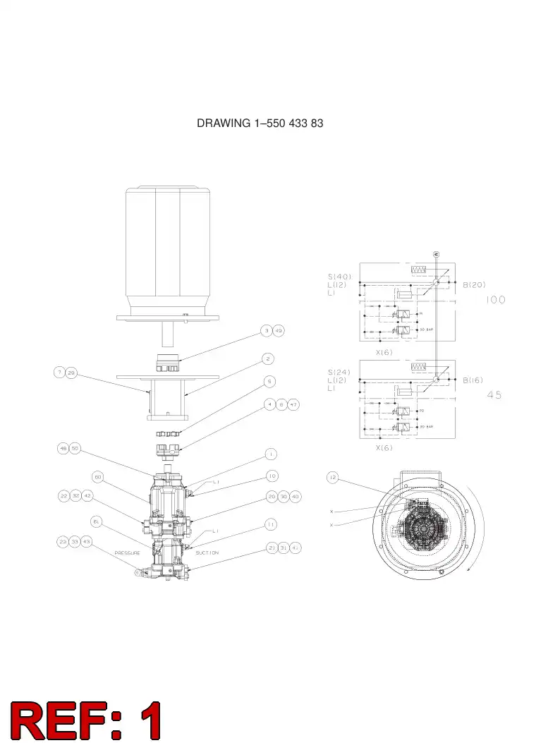 88752709 887 527 09 AXIAL PISTON PUMP ASSEMBLY - Sandvik Technical Drawing