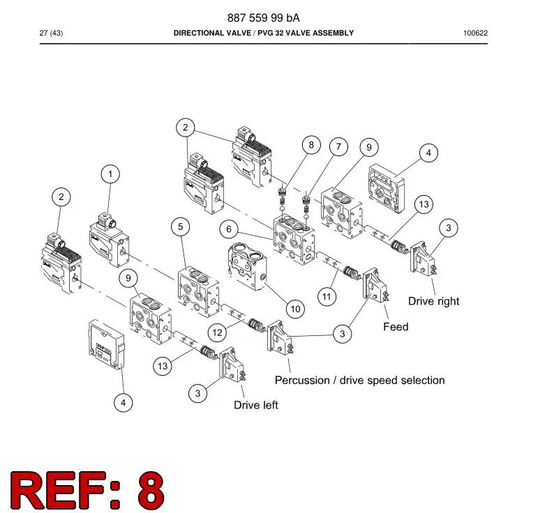 88753979 887 539 79 SHOCK AND ANTICAVITATION VALVE - Sandvik Technical Drawing