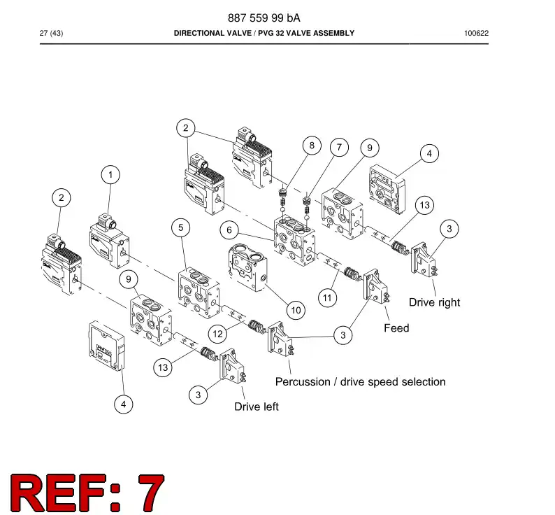 88754039 887 540 39 SHOCK AND ANTICAVITATION VALVE - Sandvik Technical Drawing