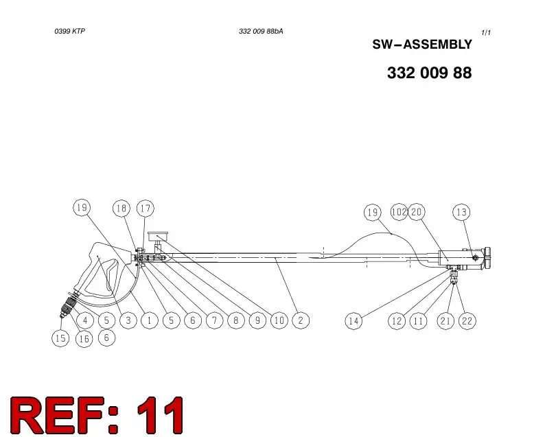 88758489 887 584 89 NOZZLE ASSY - Sandvik Technical Drawing