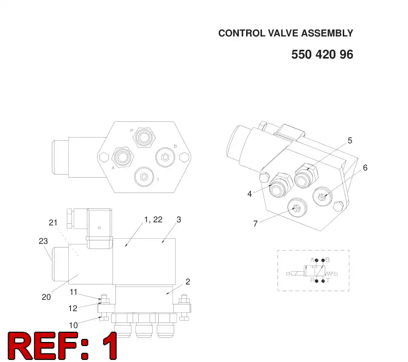 88758919 887 589 19 3/2- DIRECTIONAL VALVE - Sandvik Technical Drawing