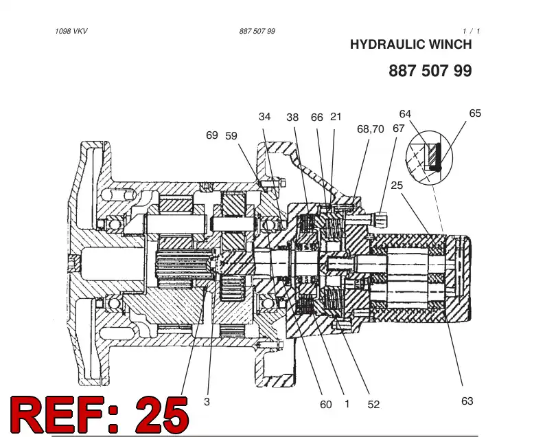 88759809 887 598 09 HYDRAULIC MOTOR - Sandvik Technical Drawing