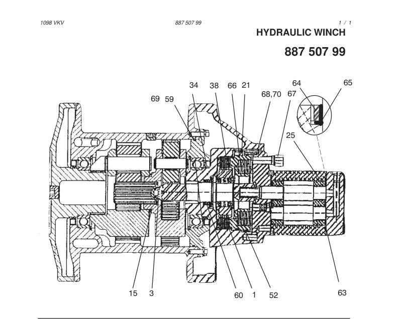 88760289 887 602 89 SEAL KIT FOR WINCH ASSY - Sandvik Technical Drawing