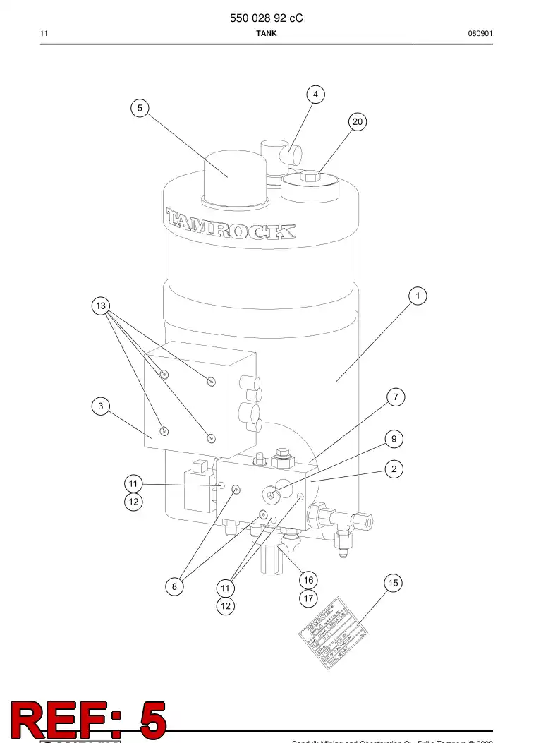 88761609a 887 616 09a Filling cap - Sandvik Technical Drawing