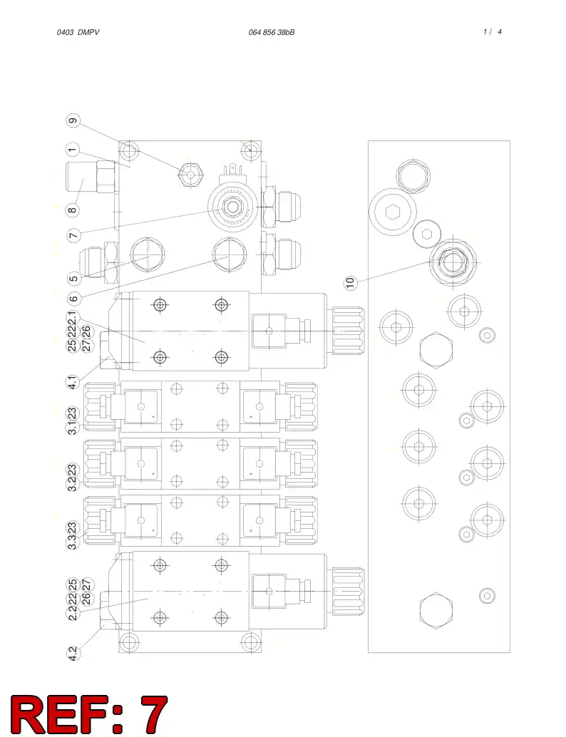 88763909 887 639 09 DIRECTIONAL VALVE - Sandvik Technical Drawing