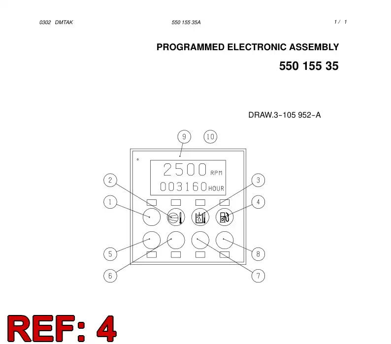 88766929 887 669 29 PUSH BUTTON COVER WITH SYMBOL - Sandvik Technical Drawing