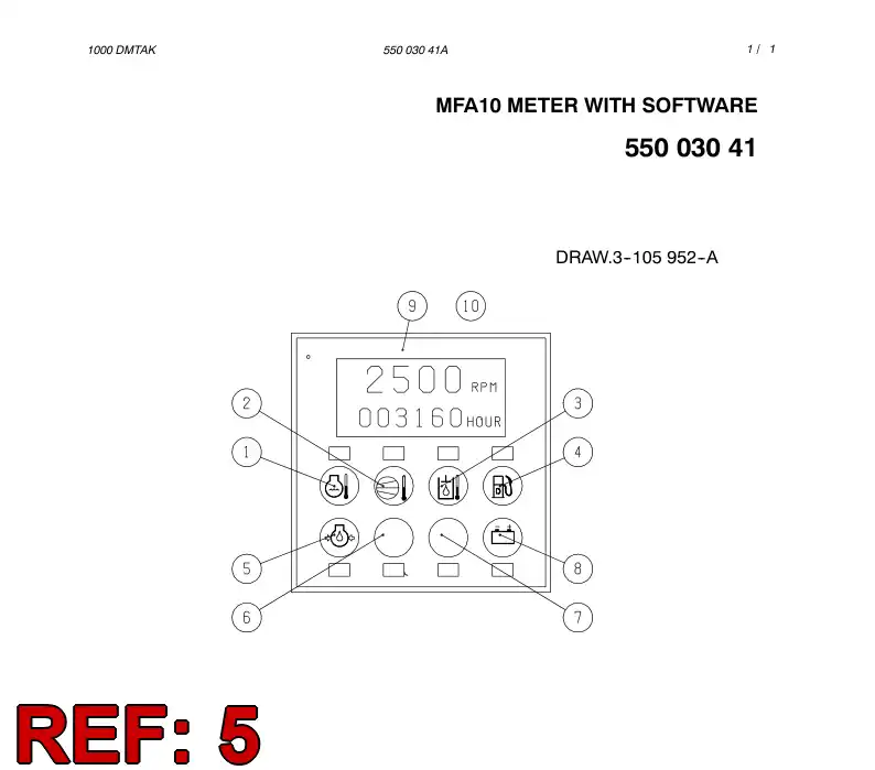 88768009 887 680 09 PUSH BUTTON COVER WITH SYMBOL - Sandvik Technical Drawing