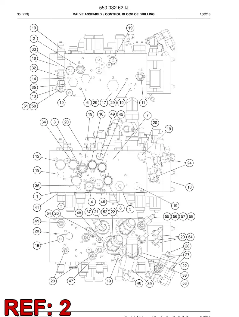 88770619d 887 706 19d Valve, Over Center - Sandvik Technical Drawing