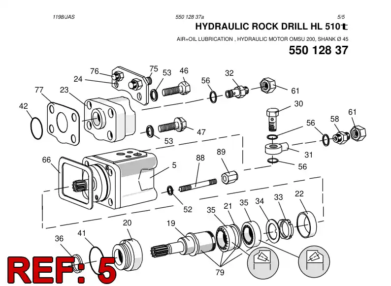 88772229 887 722 29 HYDRAULIC MOTOR ASSY - Sandvik Technical Drawing