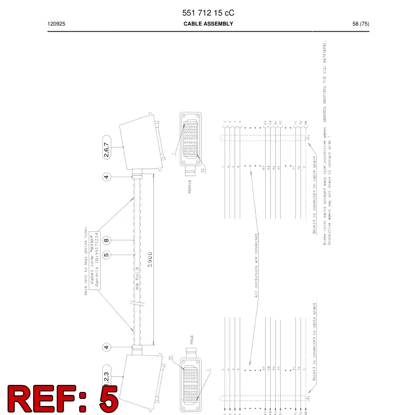 88773109a 887 731 09a Cable - Sandvik Technical Drawing
