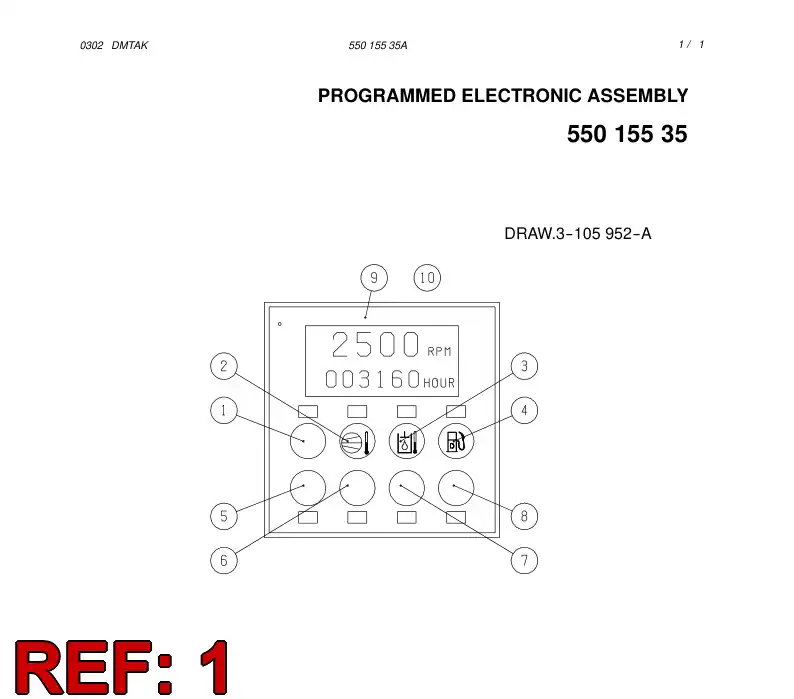 88775389 887 753 89 PUSH BUTTON COVER WITHOUT SYMBOL - Sandvik Technical Drawing