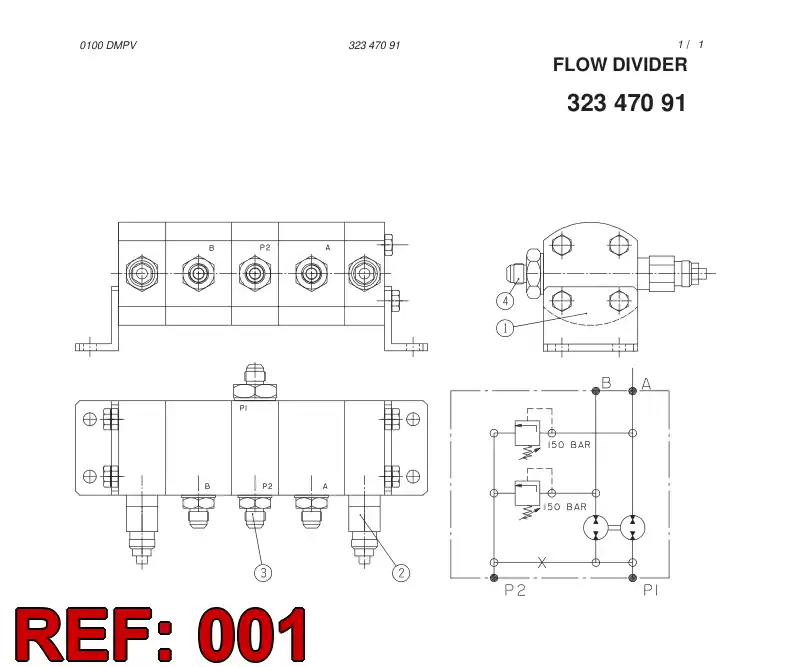 88780519 887 805 19 FLOW DIVIDER - Sandvik Technical Drawing