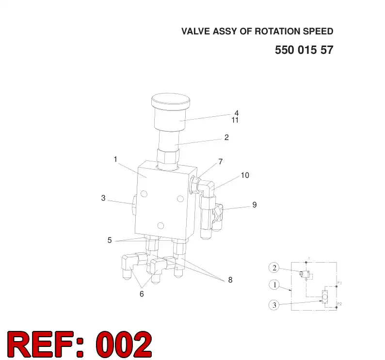 88782259 887 822 59 Valve, Pressure Relief - Sandvik Technical Drawing