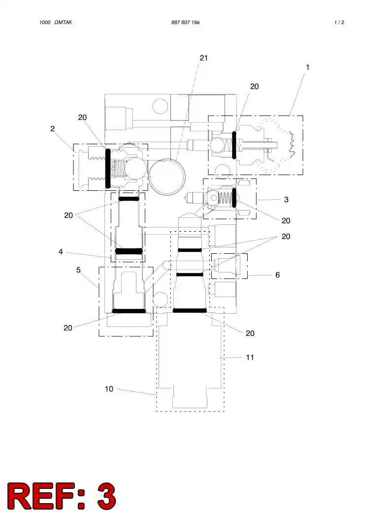 88784839 887 848 39 NON RETURN VALVE ASSY - Sandvik Technical Drawing