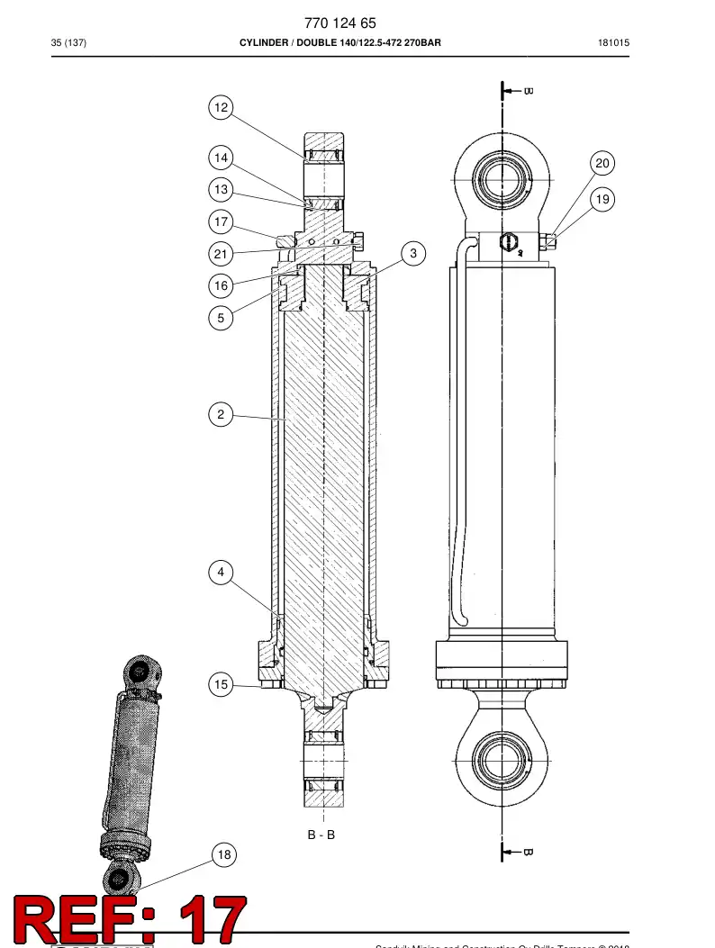 88788059 887 880 59 Valve, Over Center - Sandvik Technical Drawing