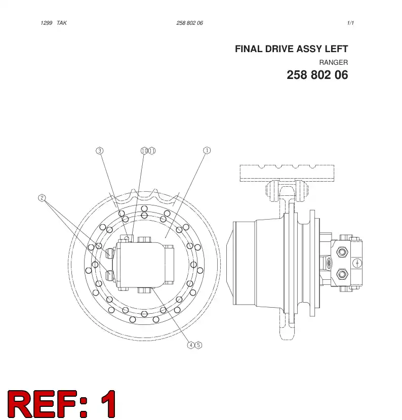 88791309 887 913 09 WHEEL MOTOR - Sandvik Technical Drawing