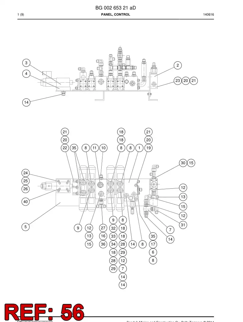 88792029a 887 920 29a CENTER SECTION - Sandvik Technical Drawing
