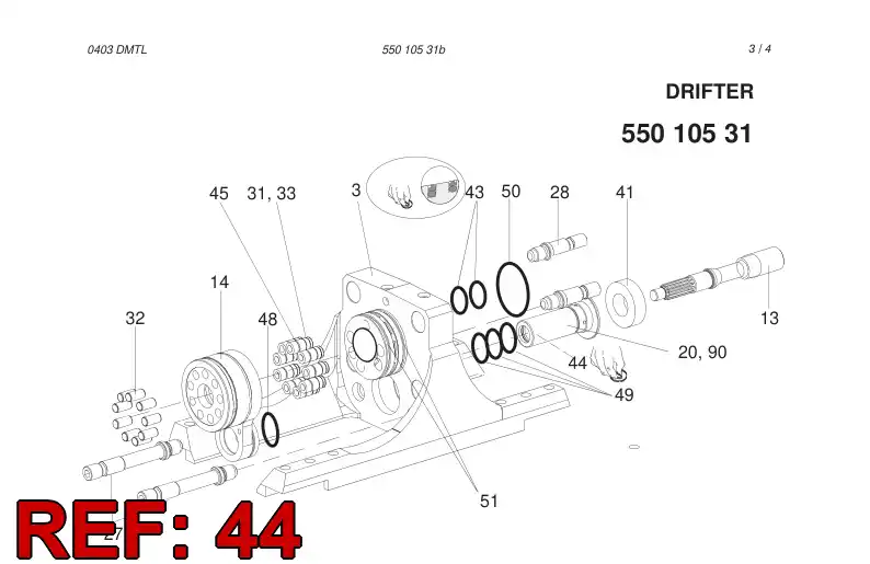 88794609 887 946 09 SHAFT SEAL - Sandvik Technical Drawing