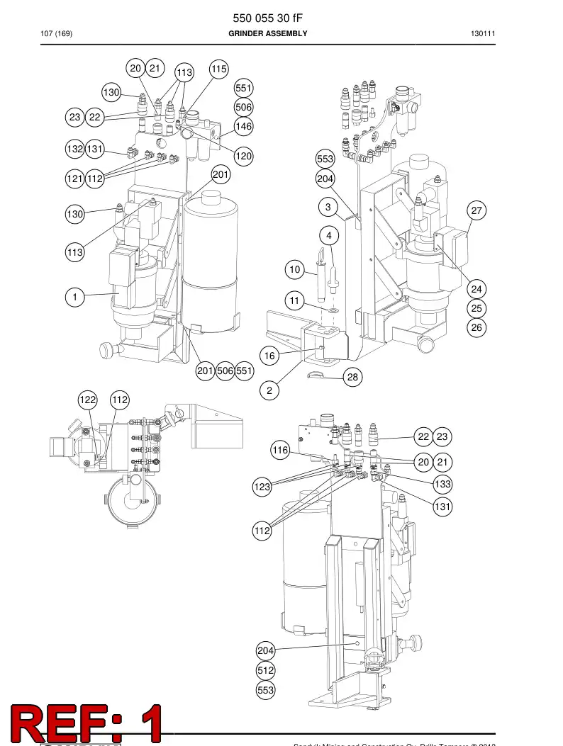 88797489a 887 974 89a Grinder - Sandvik Technical Drawing