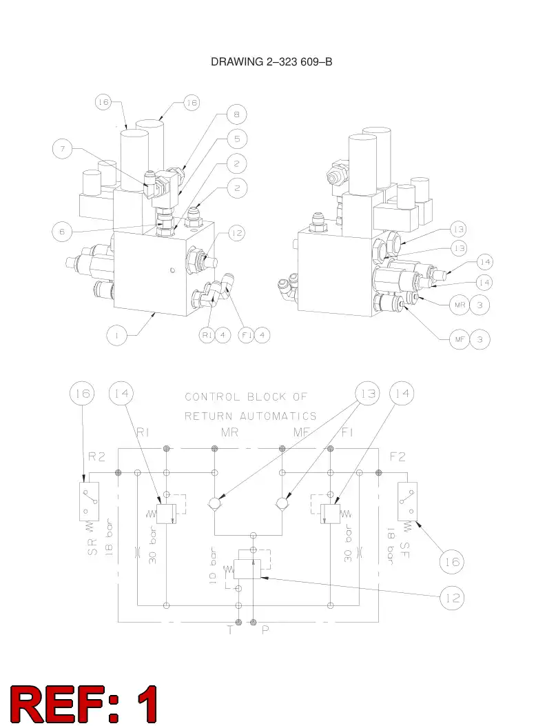 88801239 888 012 39 CONTROL BLOCK OF RETURN AUTOM - Sandvik Technical Drawing