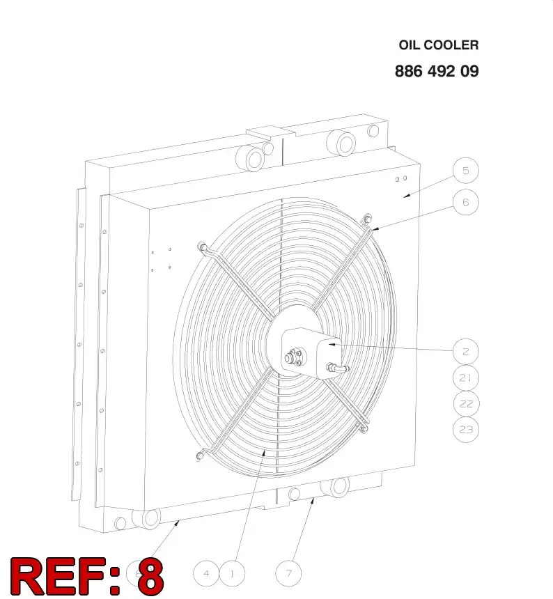 88802529 888 025 29 OIL COOLER - Sandvik Technical Drawing