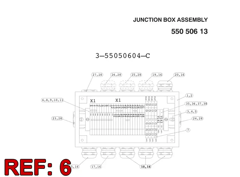 88814169 888 141 69 TERMINAL STRIP - Sandvik Technical Drawing