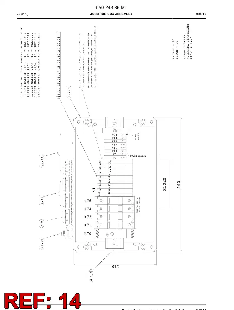 88814319c 888 143 19c End plate - Sandvik Technical Drawing