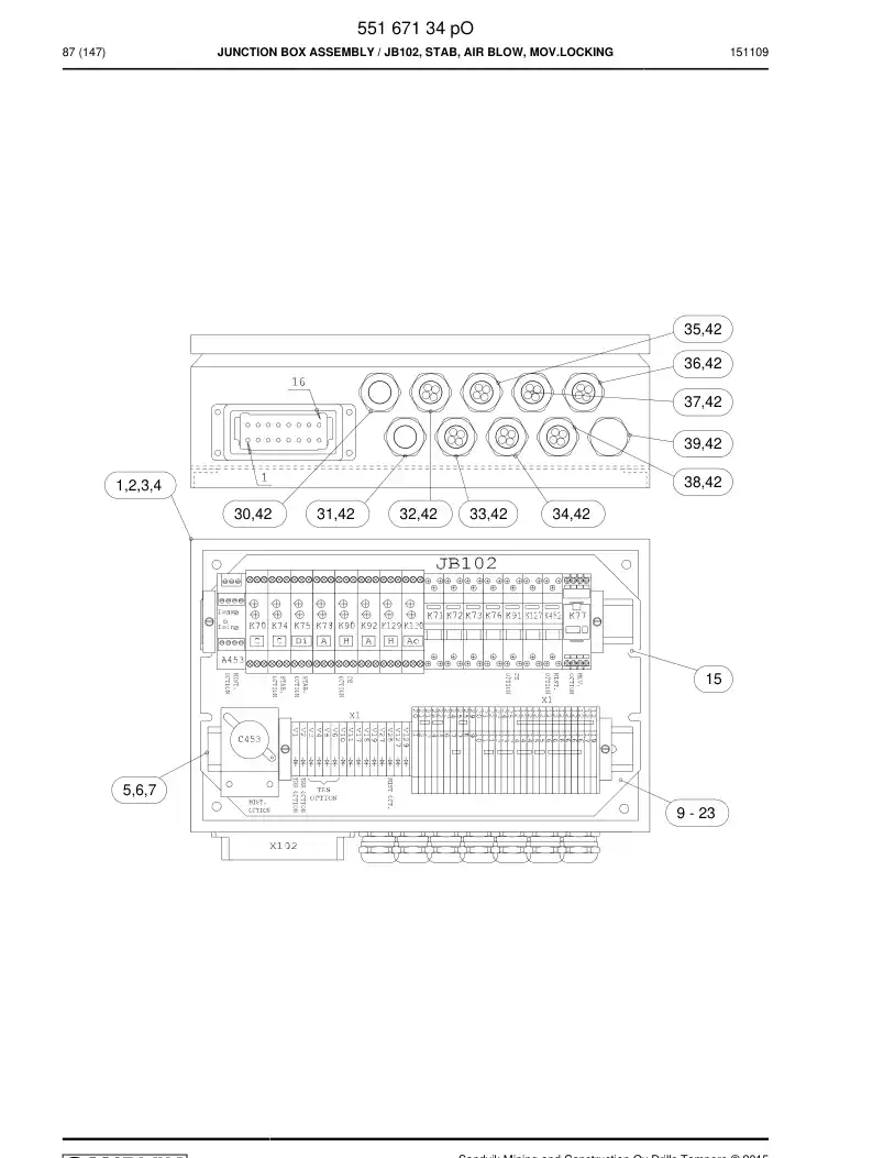 88815209a 888 152 09a Relay - Sandvik Technical Drawing