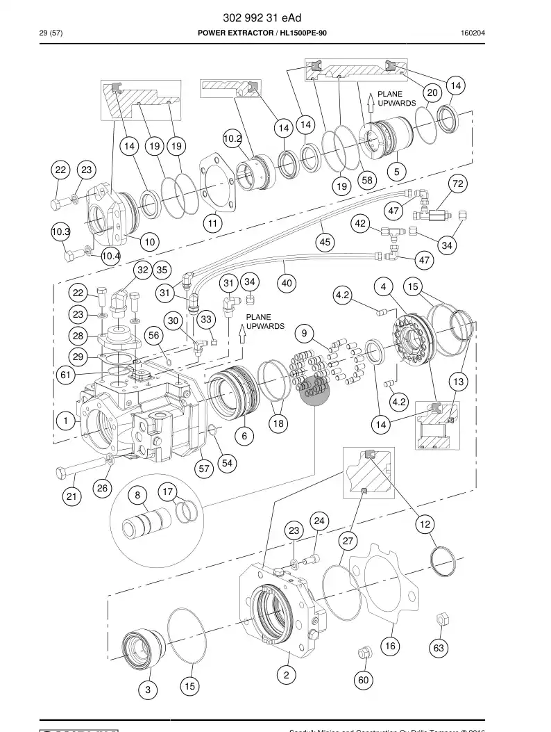 88818229d 888 182 29d Seal kit - Sandvik Technical Drawing