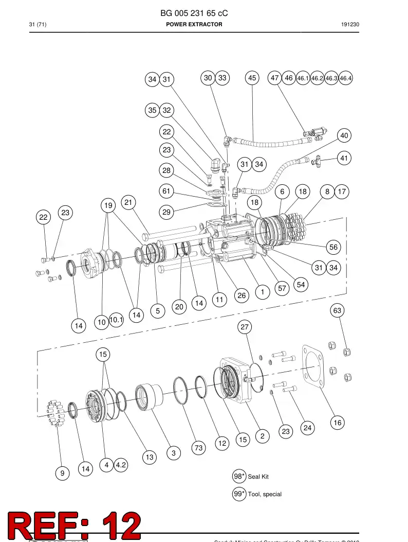 88818639 888 186 39 Seal, U - Sandvik Technical Drawing
