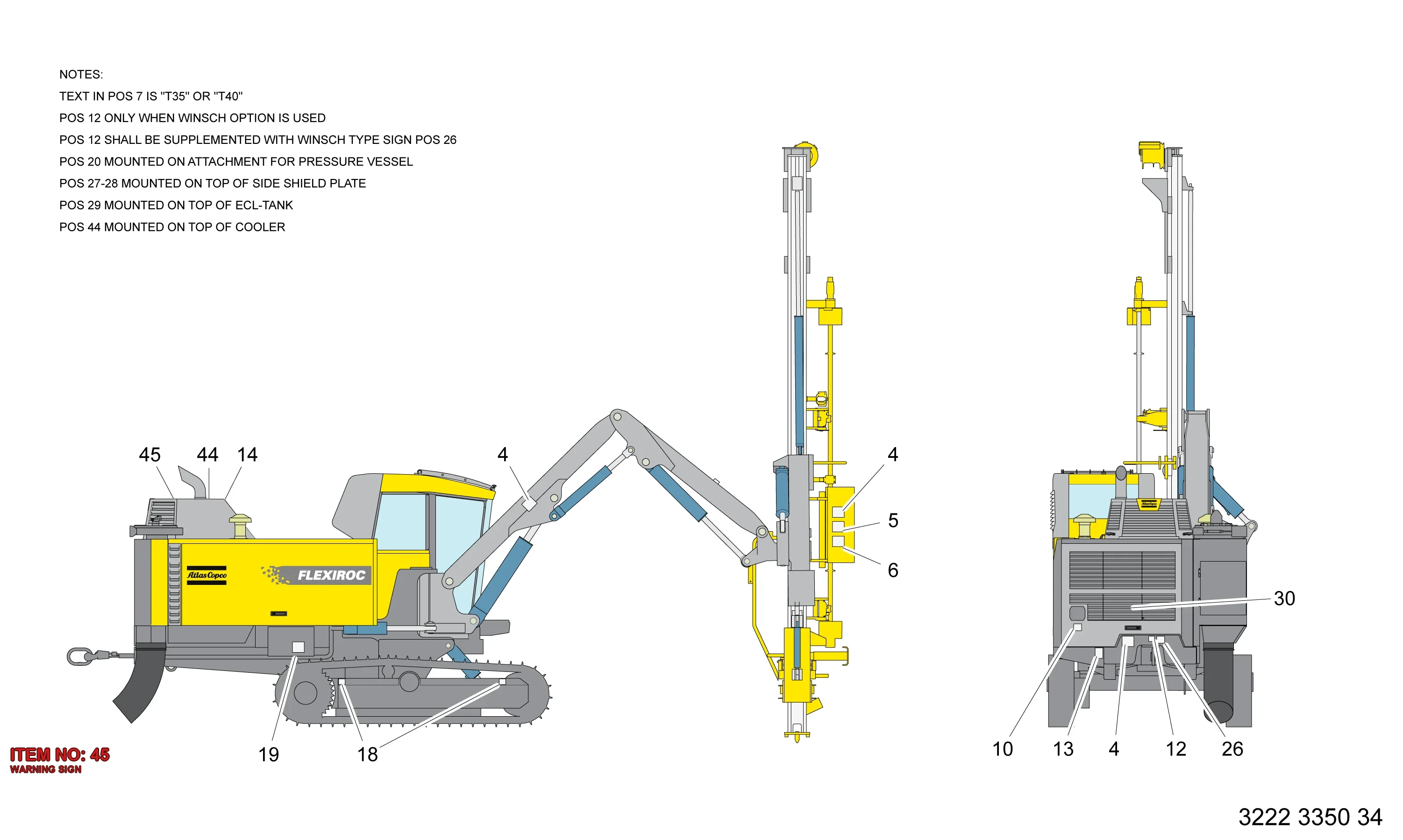 8915 0020 71 WARNING SIGN - Technical Drawing