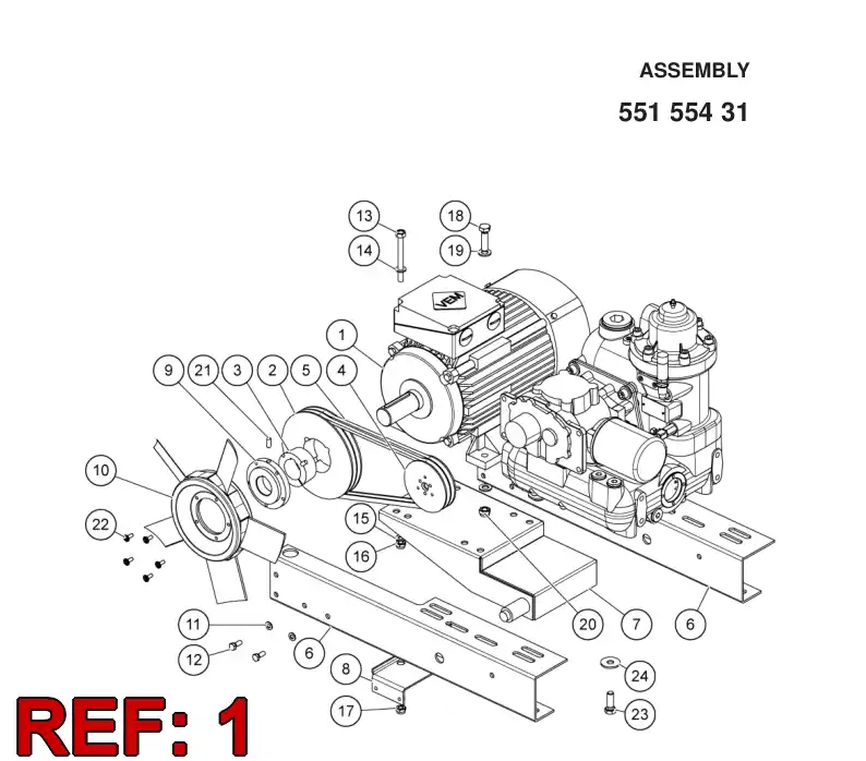 89730919 897 309 19 ELECTRIC MOTOR - Sandvik Technical Drawing