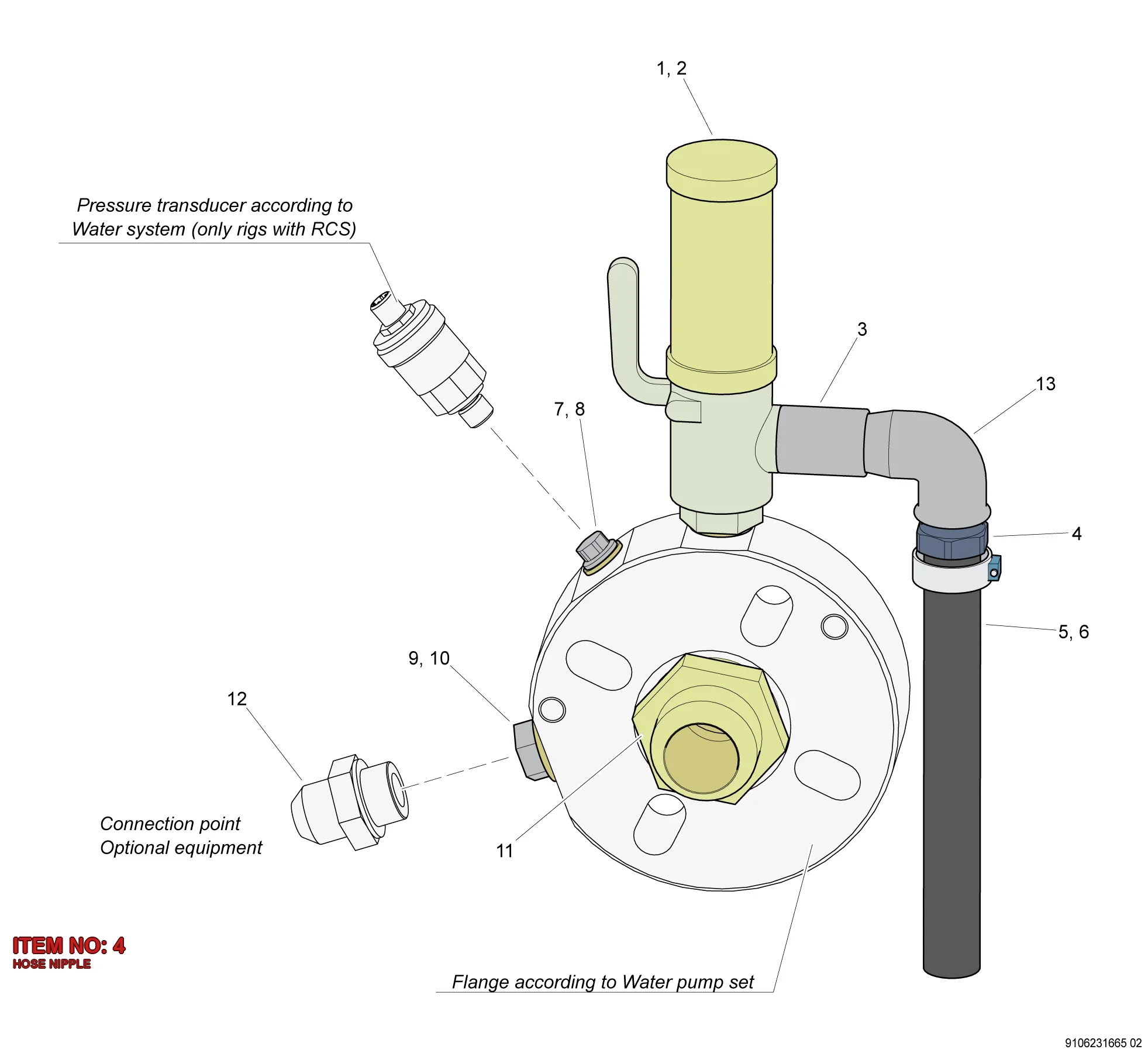 9000 0245 00 HOSE NIPPLE - Technical Drawing