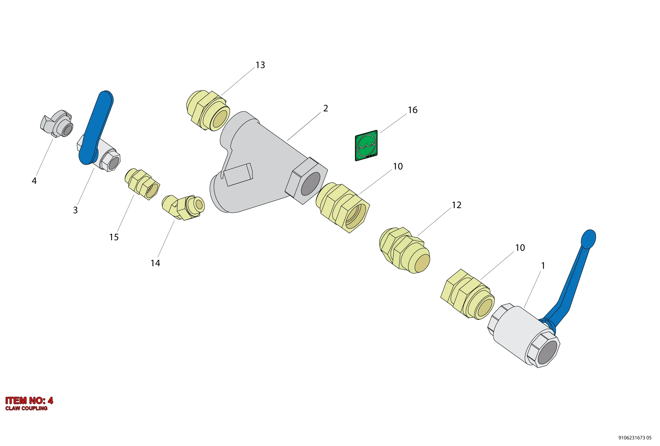 9000 0302 00 CLAW COUPLING - Technical Drawing