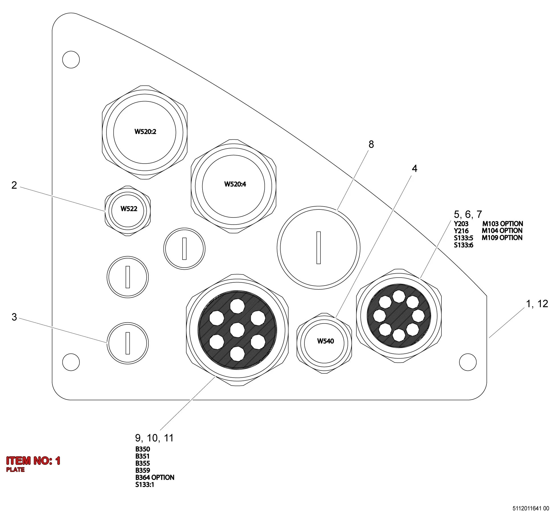 9106 0011 38 PLATE - Technical Drawing