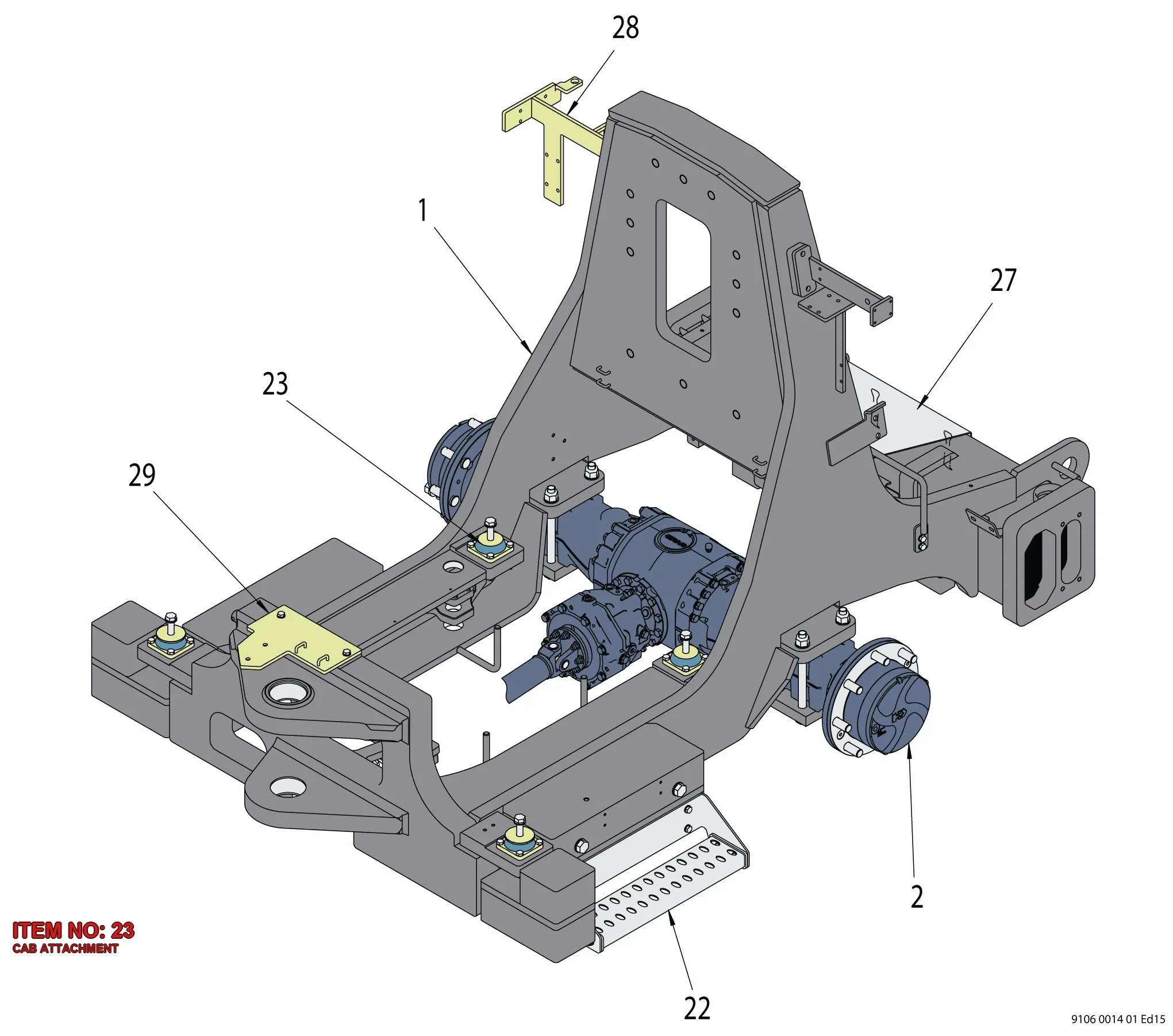 9106 0014 10 CAB ATTACHMENT - Technical Drawing