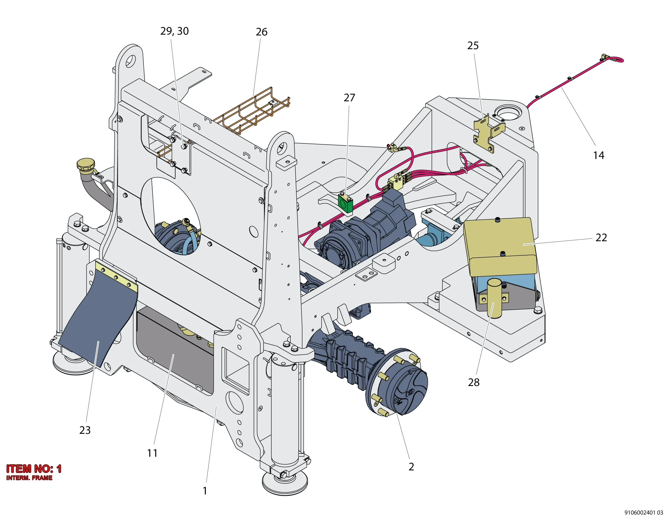 9106 0015 30 INTERM. FRAME - Technical Drawing
