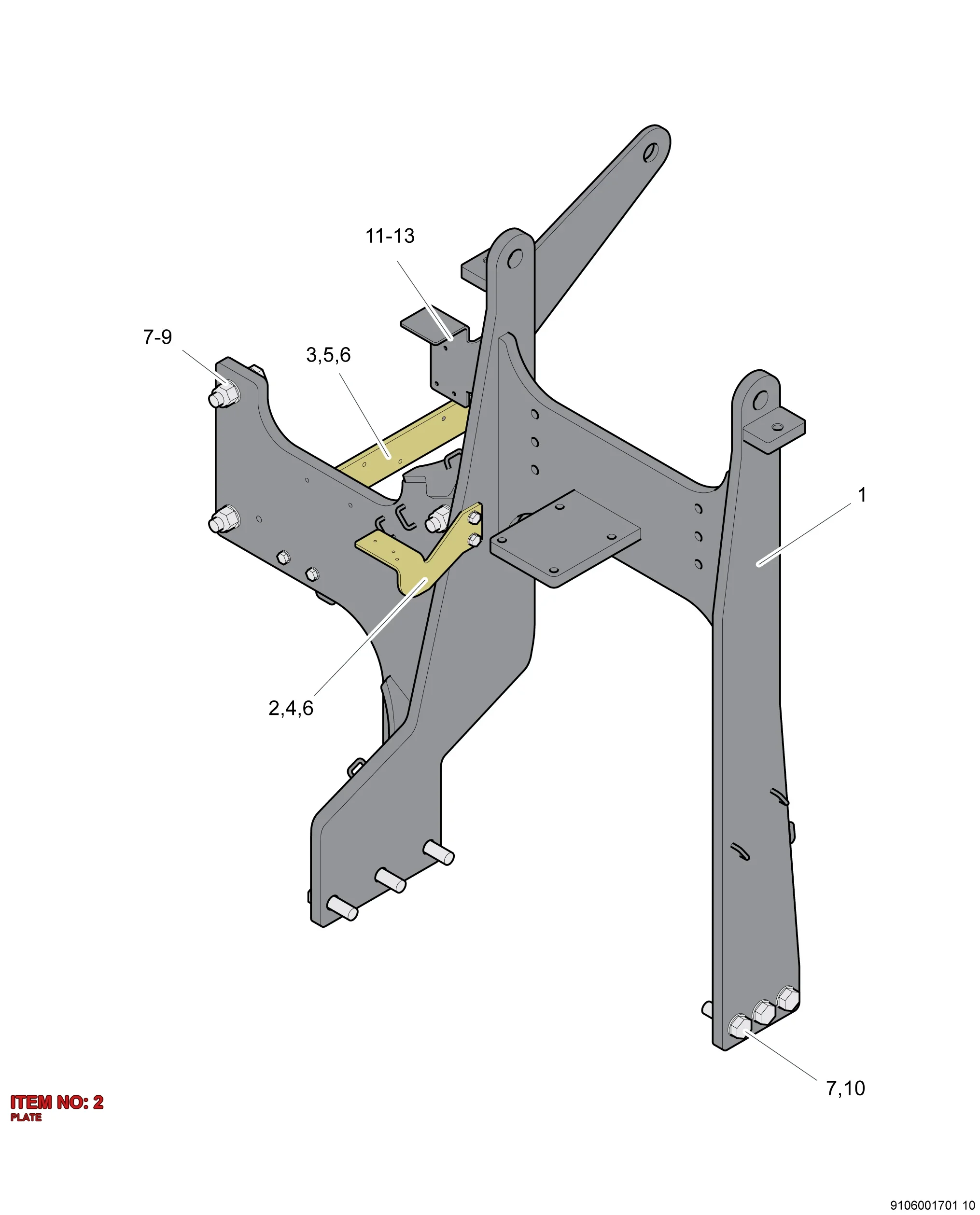 9106 0017 13 PLATE - Technical Drawing