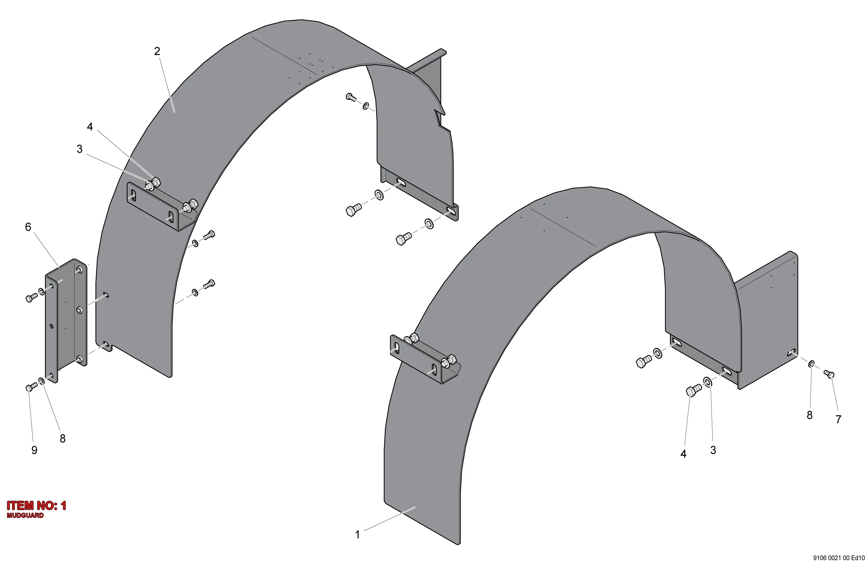 9106 0021 01 MUDGUARD - Technical Drawing