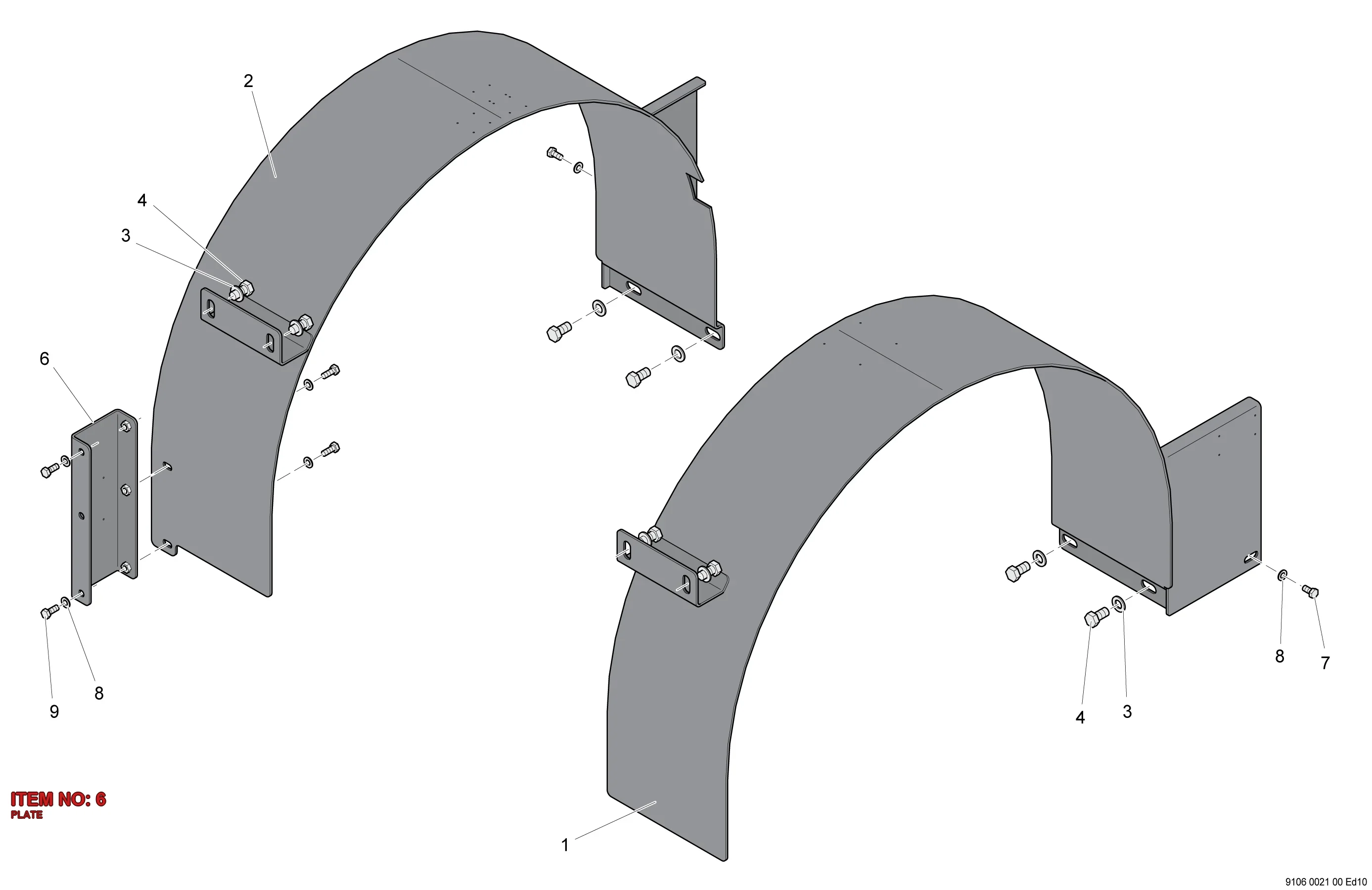 9106 0021 10 PLATE - Technical Drawing