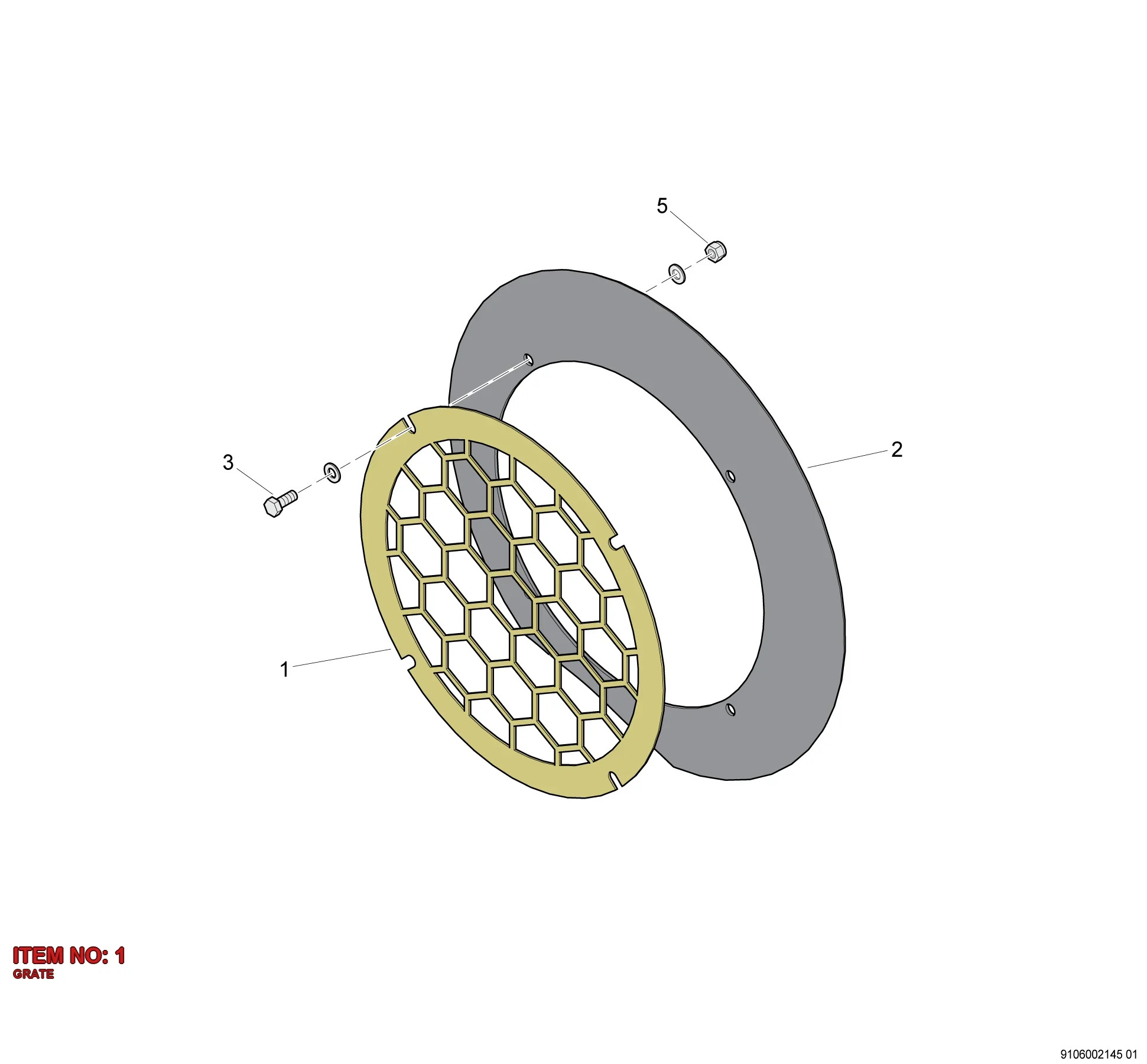 9106 0021 46 GRATE - Technical Drawing