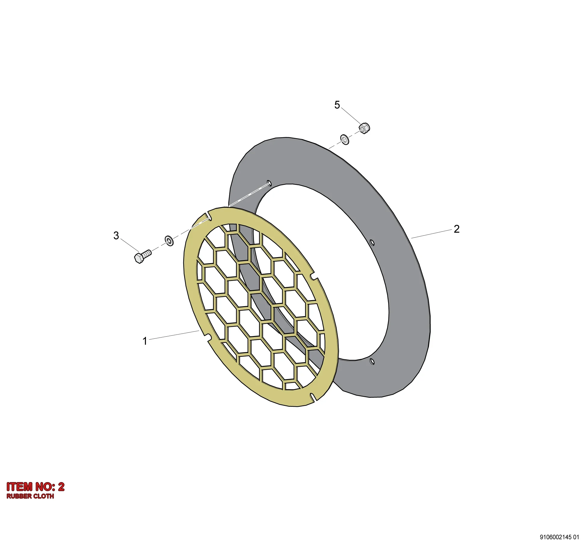 9106 0021 47 RUBBER CLOTH - Technical Drawing