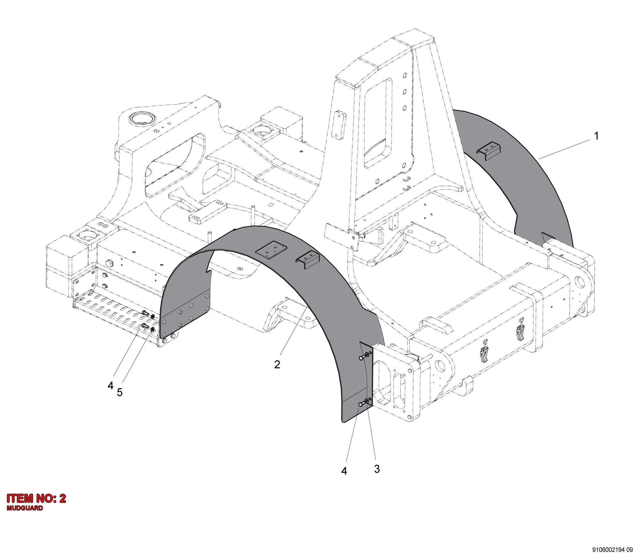 9106 0021 96 MUDGUARD - Technical Drawing