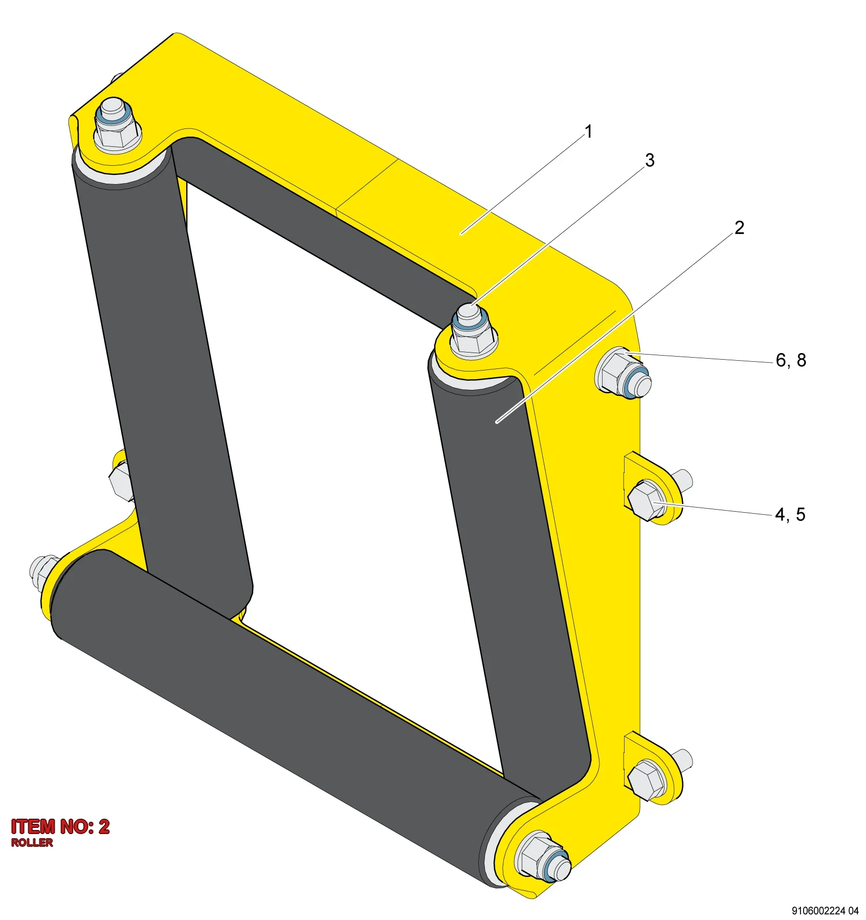 9106 0022 29 ROLLER - Technical Drawing