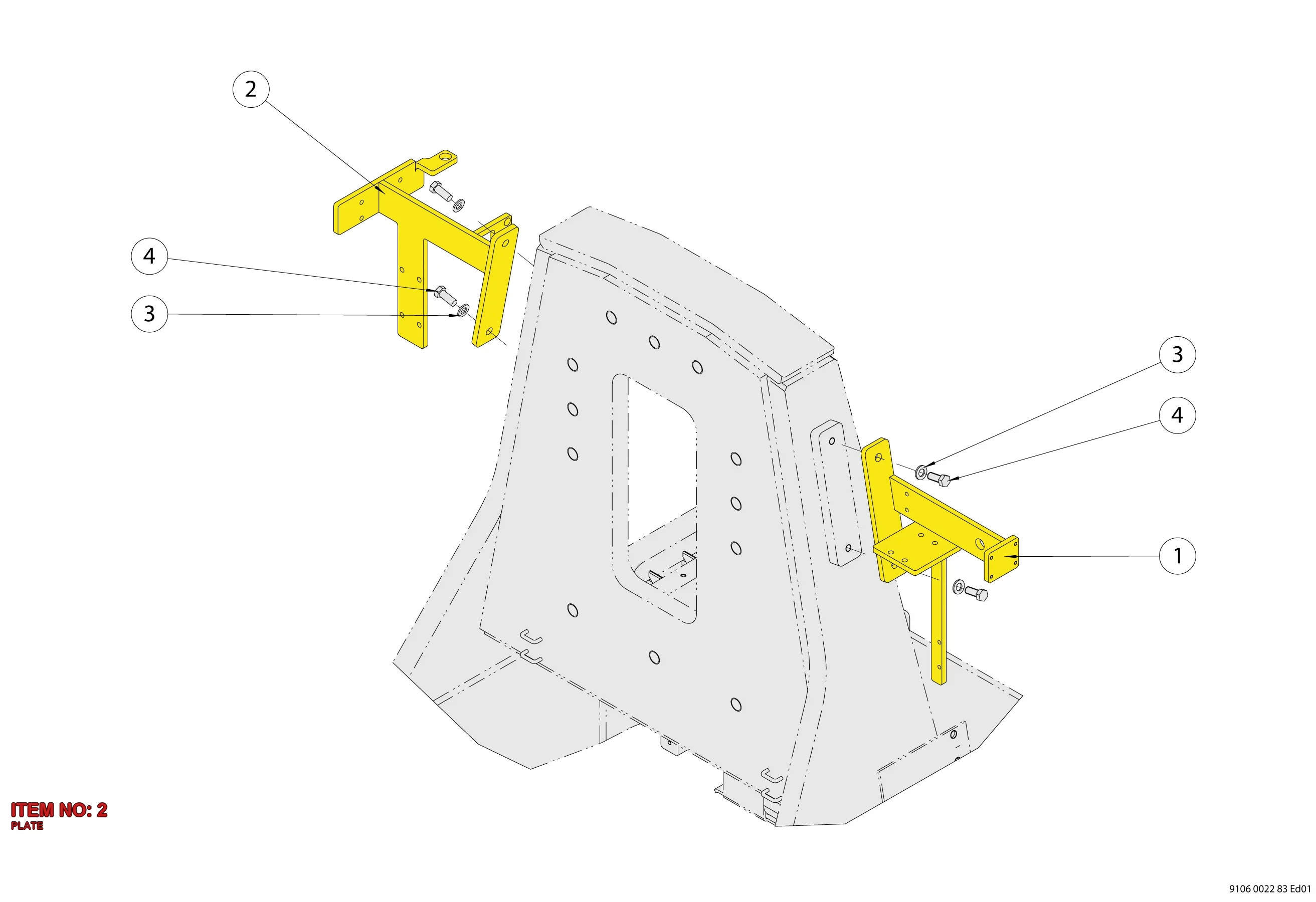 9106 0022 34 PLATE - Technical Drawing