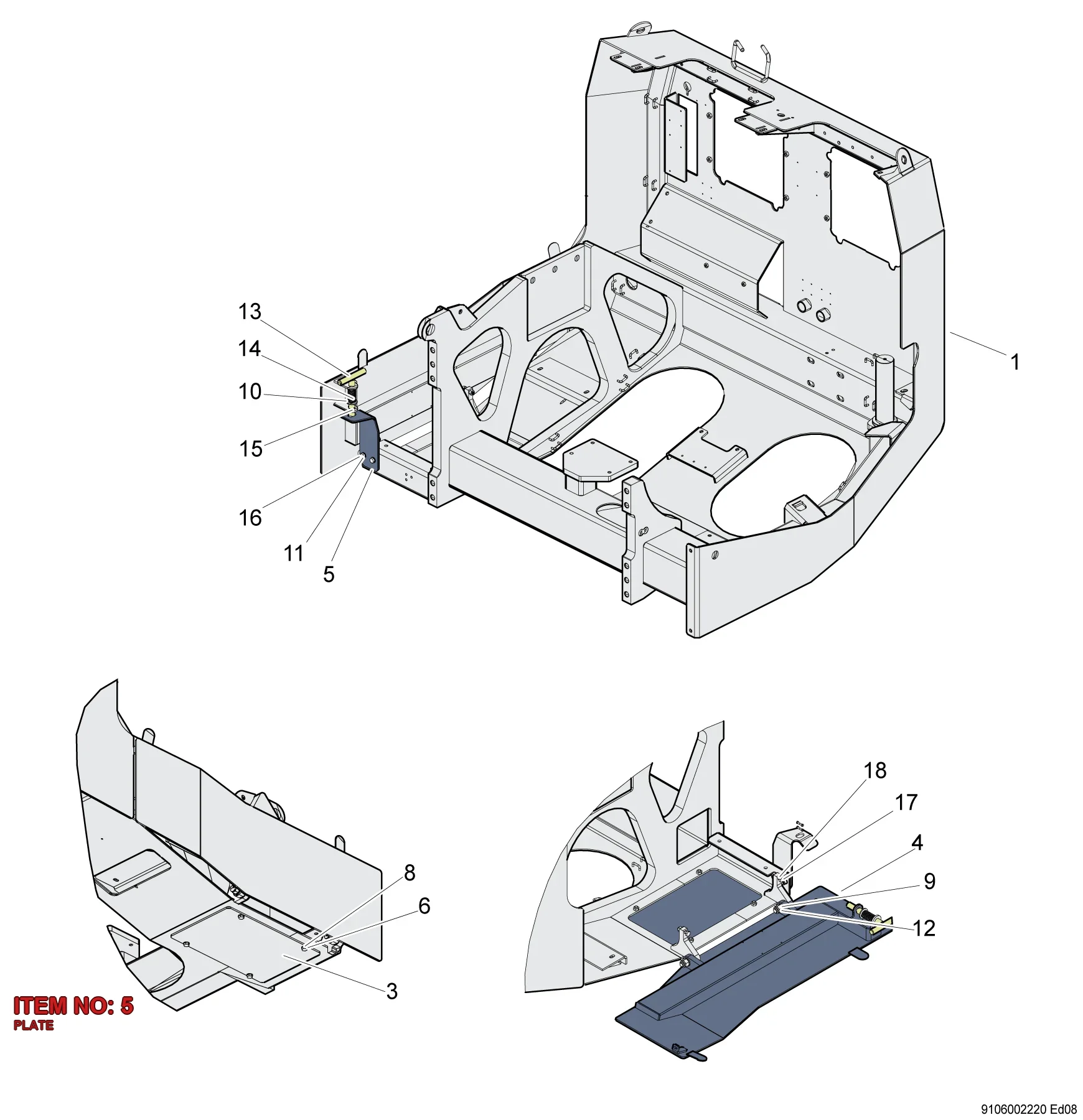 9106 0022 44 PLATE - Technical Drawing